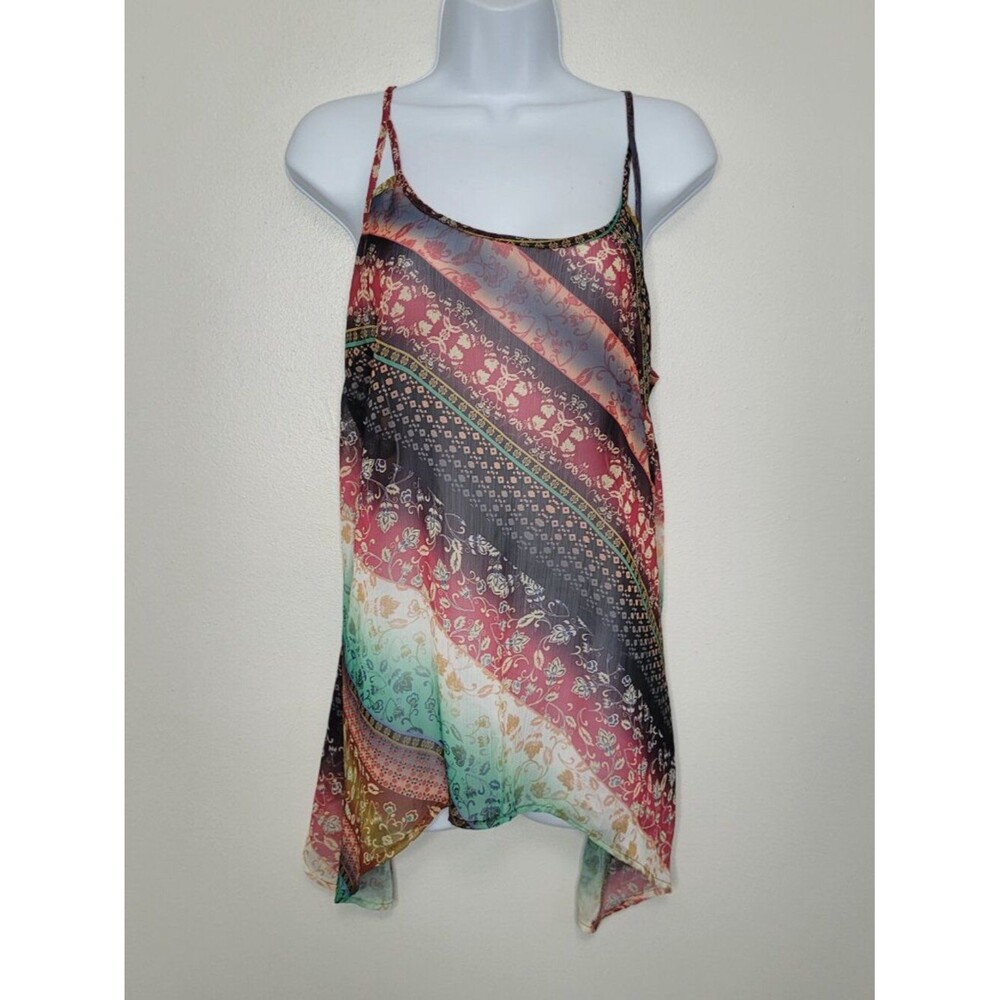 Y2k Maurices boho celestial witchy semi sheer beaded detail layering top 0x